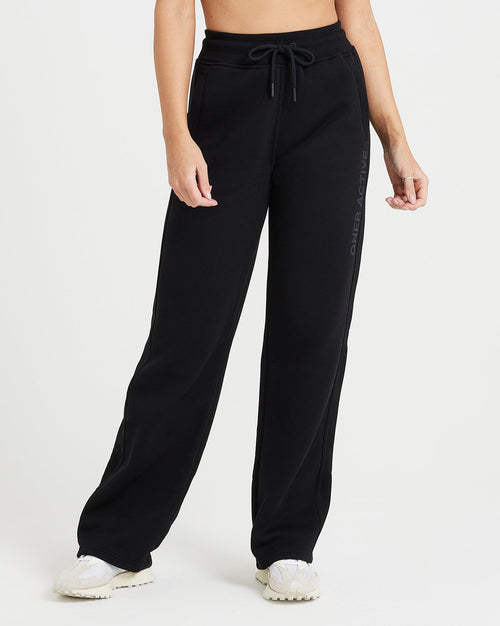 Oner Modal Classic Lounge Straight Leg Joggers | Black