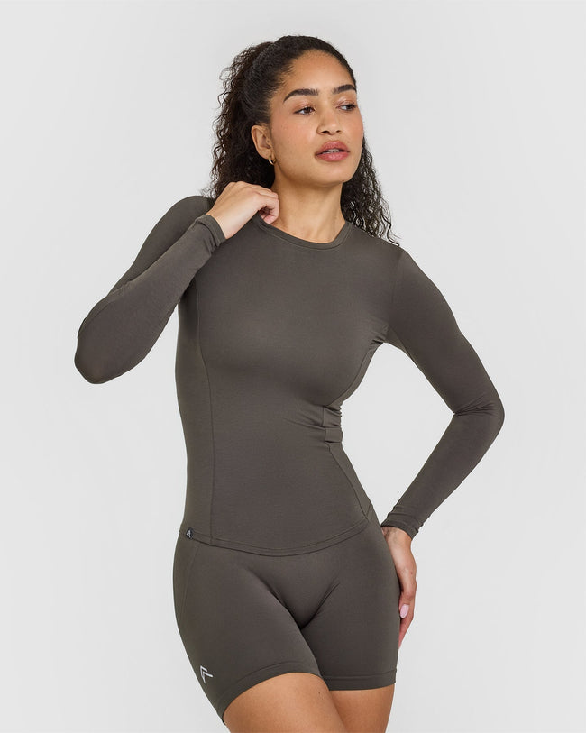Mellow™ Soft Long Sleeve Top | Deep Taupe