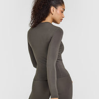 Mellow™ Soft Long Sleeve Top | Deep Taupe