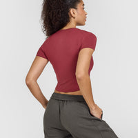 Mellow™ Soft Mid Short Sleeve T-Shirt | Burnt Cherry