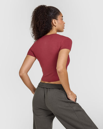 Mellow™ Soft Mid Short Sleeve T-Shirt | Burnt Cherry