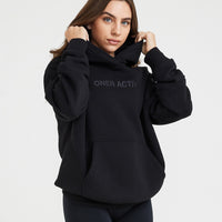 Classic Lounge Oversized Hoodie | Black