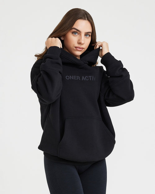 Oner Modal Classic Lounge Oversized Hoodie | Black