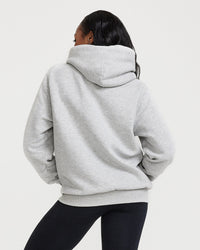 Classic Lounge Oversized Hoodie | Silver Marl