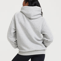 Classic Lounge Oversized Hoodie | Silver Marl