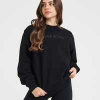 Classic Lounge Oversized Crew Neck | Black