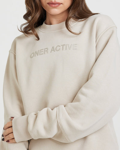 Classic Lounge Oversized Crew Neck | Sand