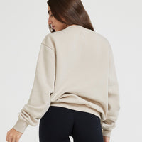 Classic Lounge Oversized Crew Neck | Sand