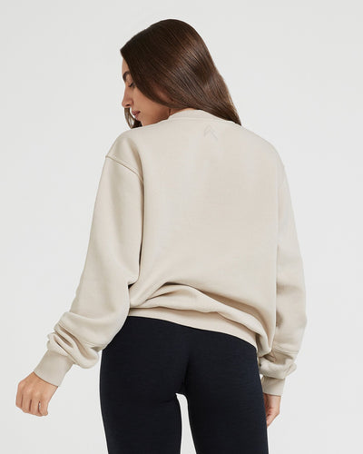 Classic Lounge Oversized Crew Neck | Sand