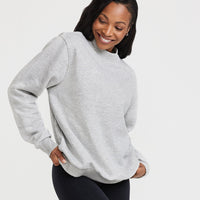 Classic Lounge Oversized Crew Neck | Silver Marl