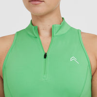 Timeless Half Zip Crop Tank | Jade
