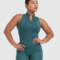 Timeless Half Zip Tank | Marine Teal