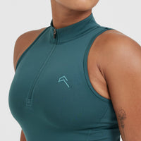 Timeless Half Zip Tank | Marine Teal