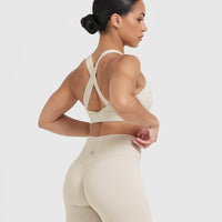 Timeless Wide Strap Sports Bra | Sand