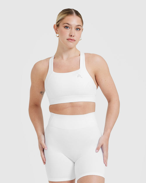 Oner Modal Timeless Wide Strap Sports Bra | White