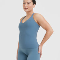 Unified V-Neck Cross Back Vest | Moonstone Blue