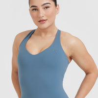 Unified V-Neck Cross Back Vest | Moonstone Blue