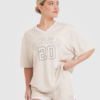 Varsity V-Neck Short Sleeve T-shirt | Sand