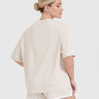 Varsity V-Neck Short Sleeve T-shirt | Sand