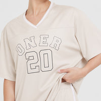 Varsity V-Neck Short Sleeve T-shirt | Sand