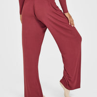 At Home Night Bottoms | Burnt Maroon Red