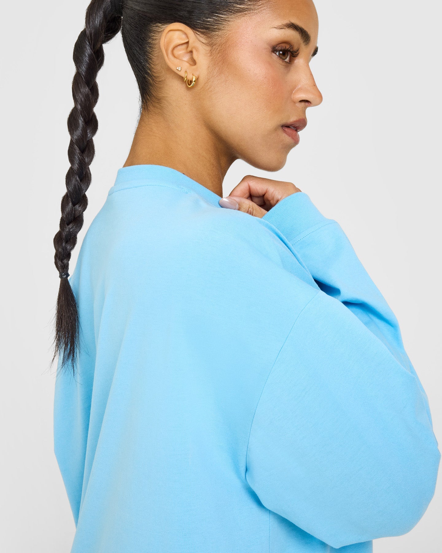 Classic Oversized Lightweight Long Sleeve Top | Arctic Blue