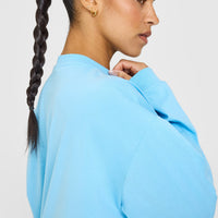 Classic Oversized Lightweight Long Sleeve Top | Arctic Blue