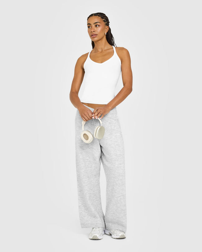 Cotton Racer Back Fitted Vest | White