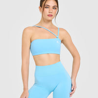 EasyLift™ Multi Way Bandeau Bralette with White Logo | Arctic Blue