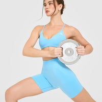 EasyLift™ Ultra Minimal Bralette with White Logo | Arctic Blue