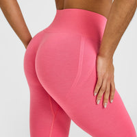 Effortless Seamless Leggings with White Logo | Hot Girl Pink