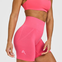 EffortlessLift™ Seamless Shorts with White Logo | Hot Girl Pink