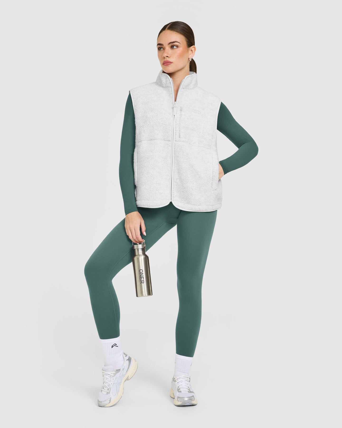 Fleece Gilet with Chest Pocket | Heather Grey