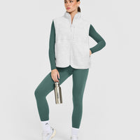 Fleece Gilet with Chest Pocket | Heather Grey