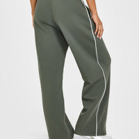 Jersey Tracksuit Straight Leg Joggers | Dark Khaki