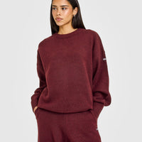 Oversized Knit Crew Neck Sweatshirt | Rosewood
