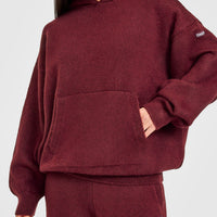 Oversized Knit Hoodie | Rosewood