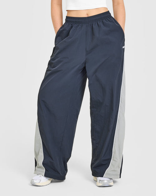 Oner Modal Oversized Piped Woven Straight Leg Track Bottoms | True Blue