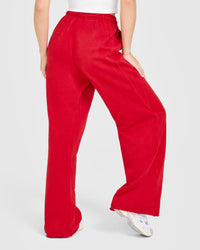Raw Lounge Wide Leg Joggers | Washed Fiery Red