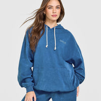 Raw Lounge Oversized Hoodie | Washed Ocean Blue