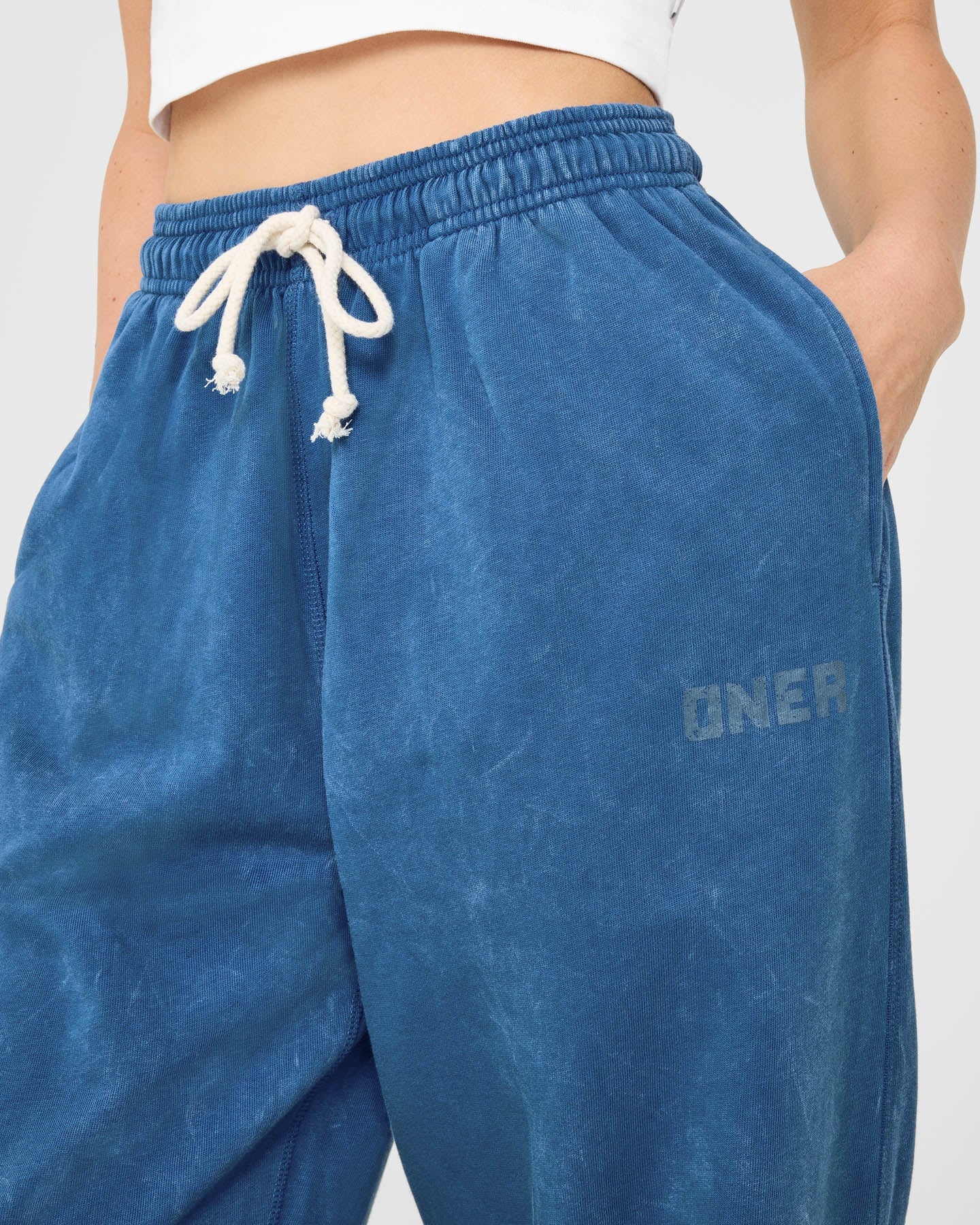 Raw Lounge Wide Leg Joggers | Washed Ocean Blue
