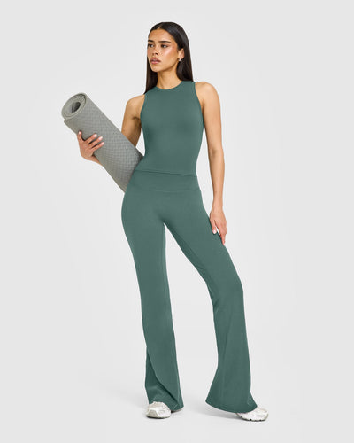 SoftMotion™ High Neck Mid Vest with White Logo | Iced Green