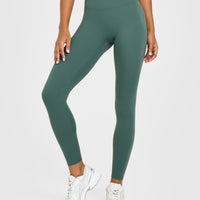 SoftMotion™ High Waisted Leggings with White Logo | Iced Green