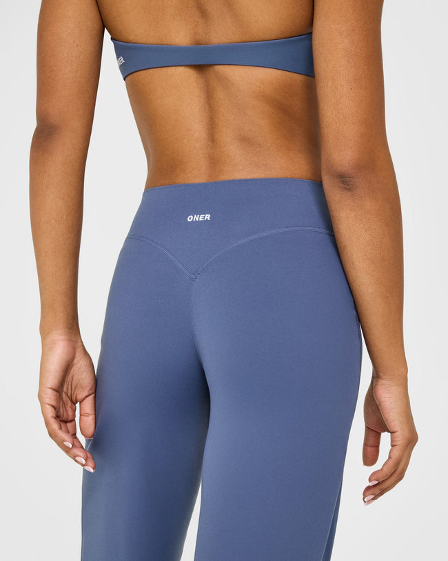 SoftMotion™ Straight Leg Bottoms with White Logo | Slate Blue