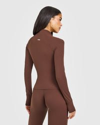 SoftMotion™ Jacket with White Logo | Espresso Brown