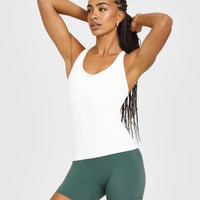 SoftMotion™ Racer Back Vest with Built in Bra Shelf | White