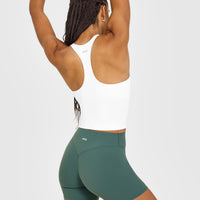 SoftMotion™ Racer Back Mid Vest With Built in Bra Shelf | White