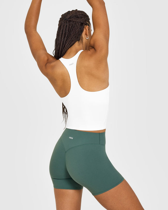SoftMotion™ Racer Back Mid Vest With Built in Bra Shelf | White