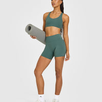 SoftMotion™ Sports Bra with White Logo | Iced Green