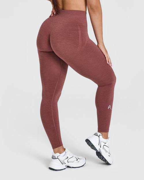 Effortless Seamless Leggings with White Logo | Berry